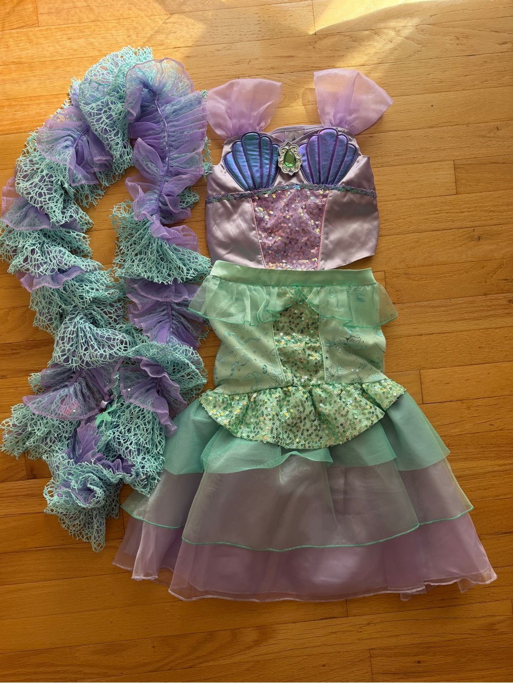 Disney Mermaid Costume Girls Size 5/6 Purple Aqua Sequin Halloween